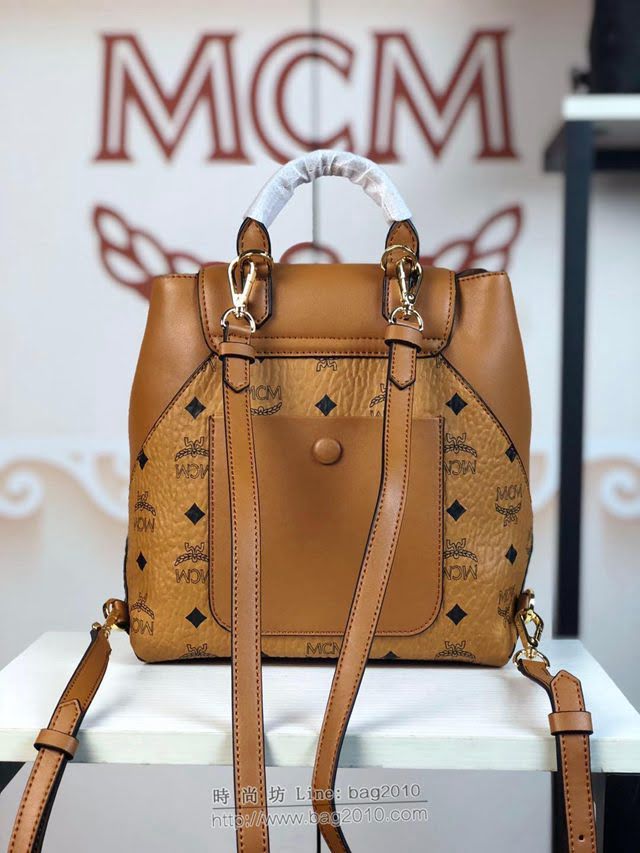 MCM雙肩包 原單 5922 2019新款 Essential兩用包 頂部邊緣抽繩設計 正面翻蓋 MCM女背包  mdmc1440